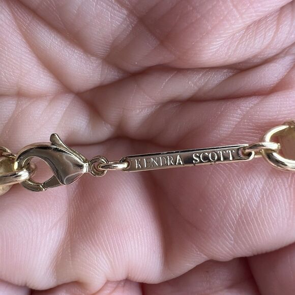 Kendra Scott Starla Y Necklace 21" Long Druzy Stone Gold Tone Long Line Sexy - Picture 7 of 11